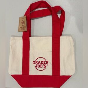 NWT Trader Joe’s Mini Canvas Tote Bag - Red